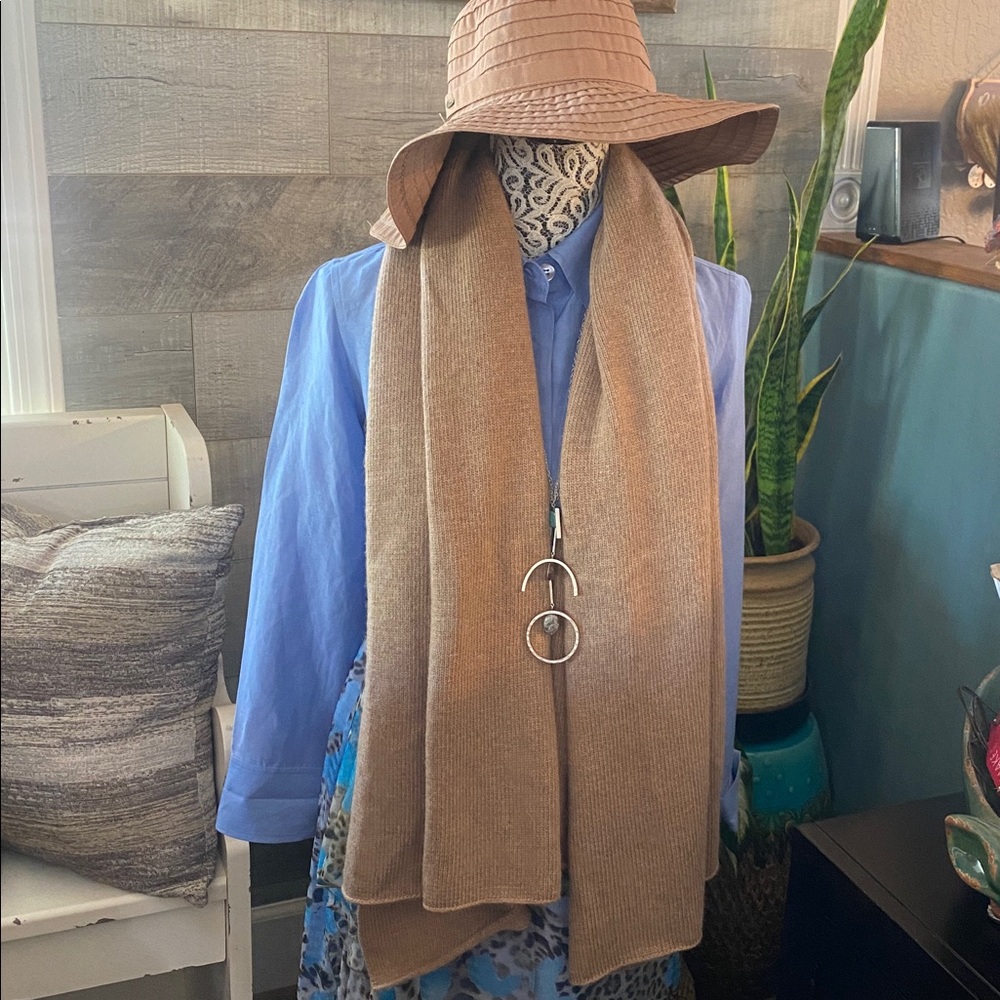 Portolano light brown (Beige) large scarf 63x66